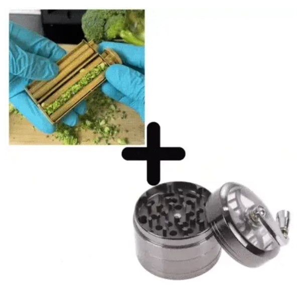 Solid brass cigarette roller package contents